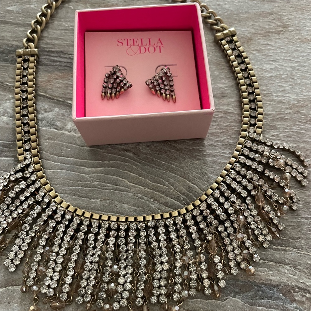 Stella & Dot Gold and Silver Fringe Necklace Set - Renegade - Picture 2 of 8